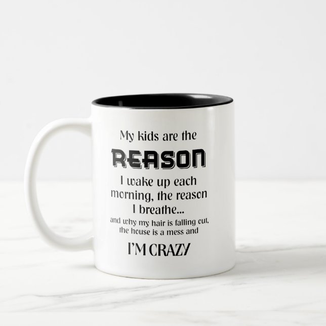 Meine Kinder sind der Grund, warum ich atme (R) Zweifarbige Tasse (Links)