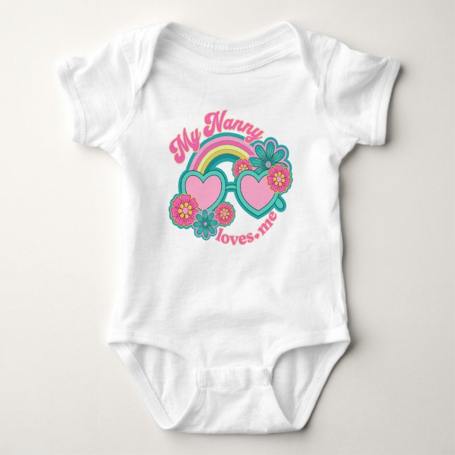 Meine Kindermädchen Lieben Ich Enkeltochter Rainbo Baby Strampler (Vorderseite)