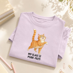 Meine Klasse ist purr-fekt Lustiger orangefarbener T-Shirt