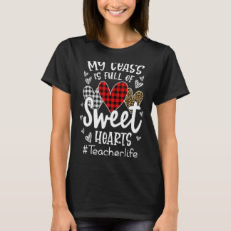 Meine Klasse ist voll von herzrotem Kariertem Leop T-Shirt