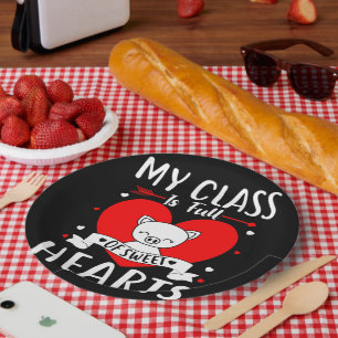 Meine Klasse ist voll von süßen Herzen Valentine Pappteller