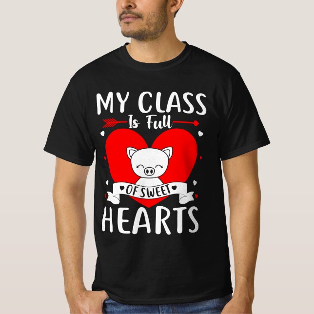 Meine Klasse ist voll von süßen Herzen Valentine T-Shirt (Vorderseite)