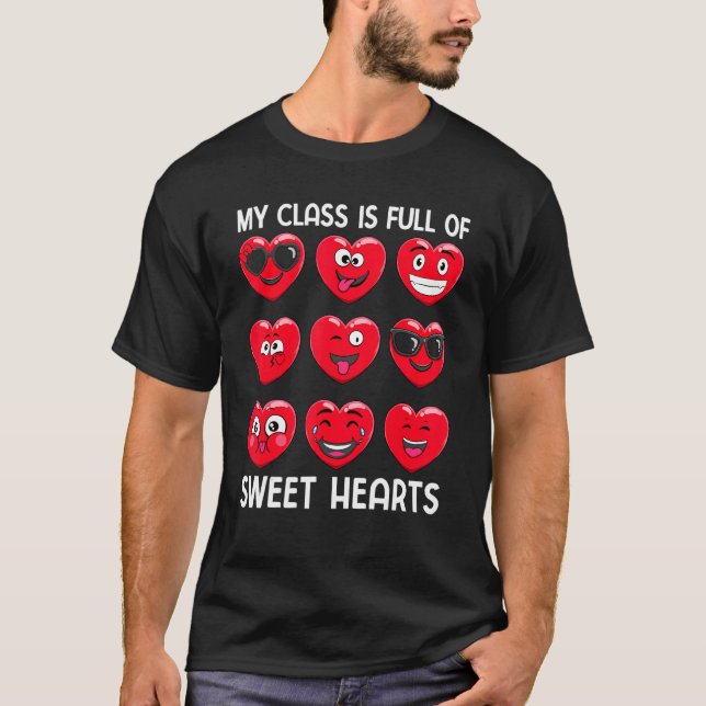 Meine Klasse ist voll von süßen Herzen Valentinsta T-Shirt (Vorderseite)