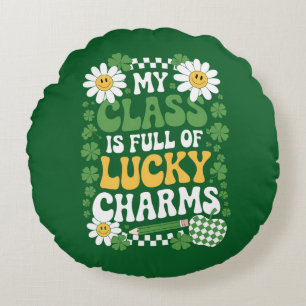 Meine Klasse ist voller Glücksbringer St. Patrick' Rundes Kissen