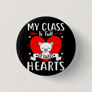 Meine Klasse Ist Voller Süßer Herzen Valentinstag Button