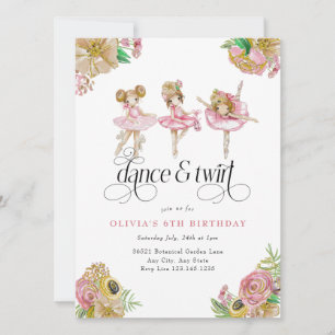 Meine kleine Balerina Ballett-Party Einladung