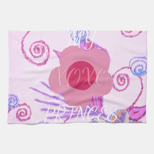 Meine kleine Prinzessin: Baby Pink Vector Inspirat Handtuch (Horizontal)