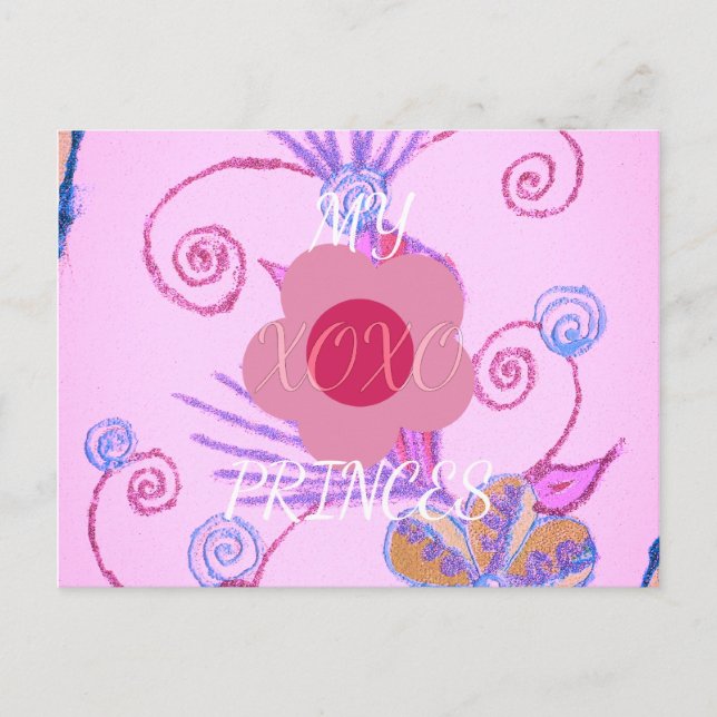 Meine kleine Prinzessin: Baby Pink Vector Inspirat Postkarte (Vorderseite)