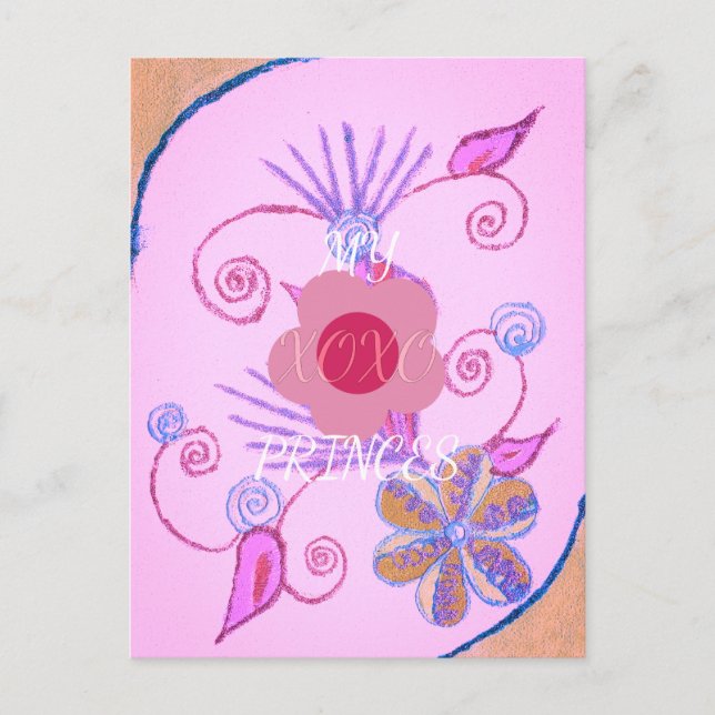 Meine kleine Prinzessin: Baby Pink Vector Inspirat Postkarte (Vorderseite)