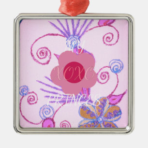 Meine kleine Prinzessin: Baby Pink Vector Inspirat Silbernes Ornament