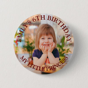 Meine kleine Prinzessin Happy Birthday Foto Name Button