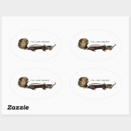 Meine kleinen, anpassbaren Oval Skunk Stickers