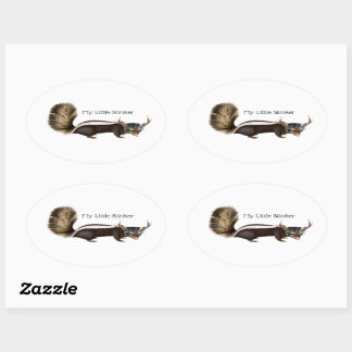 Meine kleinen, anpassbaren Oval Skunk Stickers
