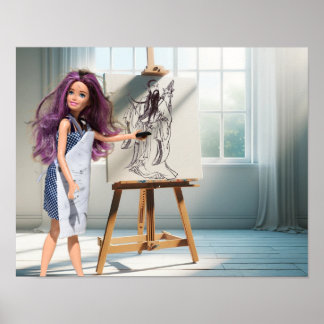 Meine Kohle zeichnete von einem Krieger. Poster