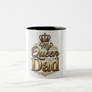 Meine Königin Mein Papa Vintage Vatertags-Tasse    Zweifarbige Tasse