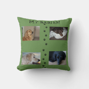 Meine kostbaren Babys Green 4 Haustierfotos Kissen