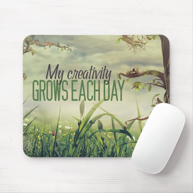 "Meine Kreativität wächst" Motivation Affirmation Mousepad (Mit Mouse)