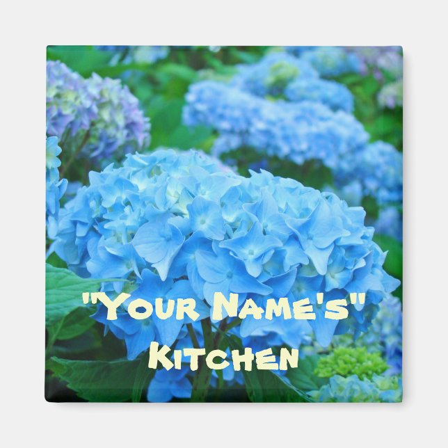 Meine Küche! Magnete Blue Hydrangea Blume (Vorne)