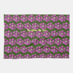 "Meine Küche meine Regel" elegante Purpleflores mi Geschirrtuch