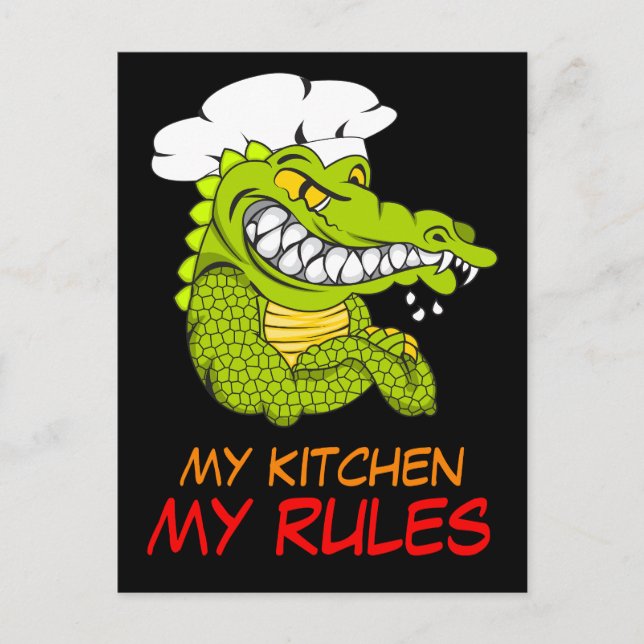 Meine Küche Meine Regeln, Alligator Koch, Sonnensp Postkarte (Vorderseite)