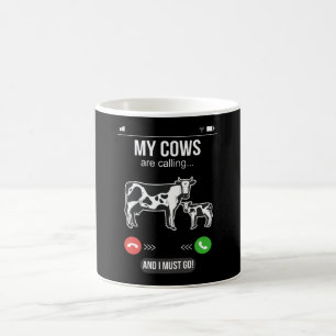 Meine Kühe rufen Bauer Cow Lover Spaß an Kaffeetasse