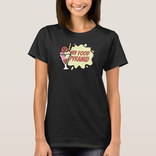 Meine Lebensmittelpyramide Eiscreme Cone Happy Ice T-Shirt (Vorderseite)