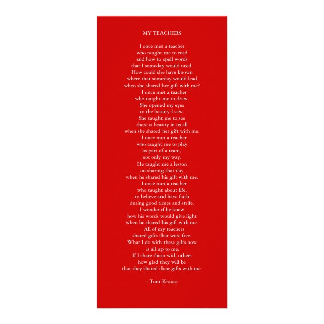 MEINE LEHRER WERBEKARTE (Vorne)