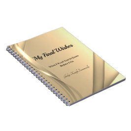 Meine letzten Wünsche SpiralNotebook | Goldenes Li Notizblock