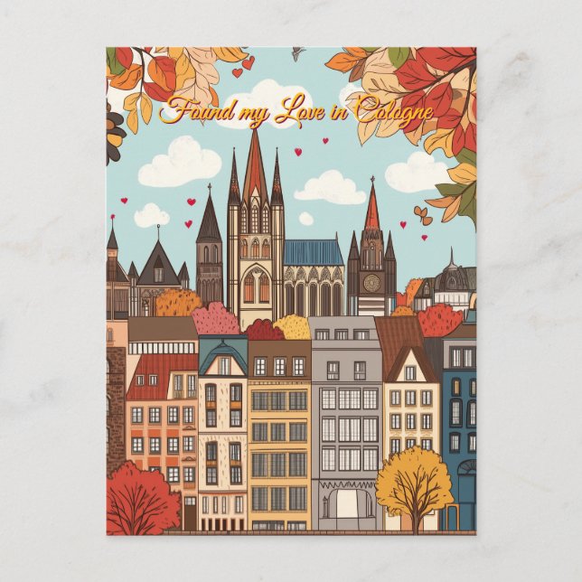 Meine Liebe am Kölner Valentinstag gefunden Postkarte (Vorderseite)