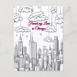 Meine Liebe am Valentinstag in Chicago gefunden Postkarte