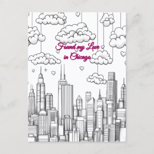 Meine Liebe am Valentinstag in Chicago gefunden Postkarte