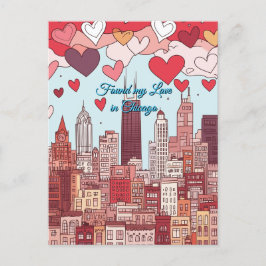 Meine Liebe am Valentinstag in Chicago gefunden Postkarte