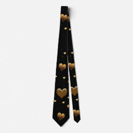 Meine Liebe Elegant Gold Hearts on Black Krawatte
