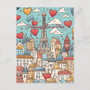 Meine Liebe fand ich am Valentinstag in Paris Postkarte