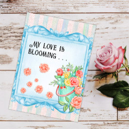 Meine Liebe ist der Valentinstag blühende Rose Feiertagskarte