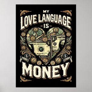 Meine Liebe ist Geld, lustiger Trick Poster