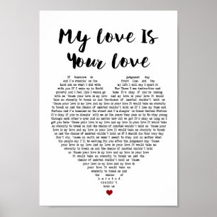 Meine Liebe ist Ihre Liebe Herzenslied Lyrik Print Poster