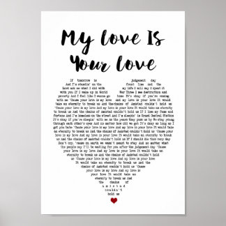 Meine Liebe ist Ihre Liebe Herzenslied Lyrik Print Poster