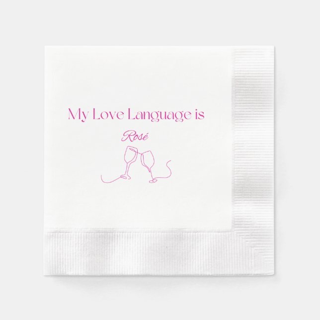 Meine Liebe ist Rosé Cocktail Napkins Serviette (Vorderseite)