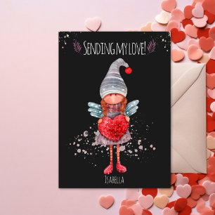Meine Liebe Lady Gnome mit Herzvalentine senden Feiertagskarte