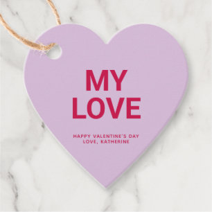 Meine Liebe lila Herz niedlich Valentinstag Brauch Geschenkanhänger