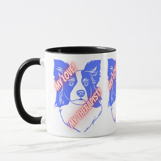Meine Liebe meine Therapeutin Hunde Tasse (Links)