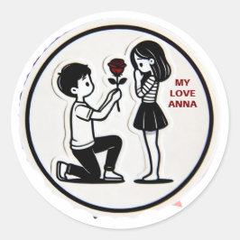 Meine Liebe mit dem Namen romantisch Runder Aufkleber