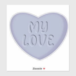 Meine Liebe Pastell Lila Candy Heart Sticker