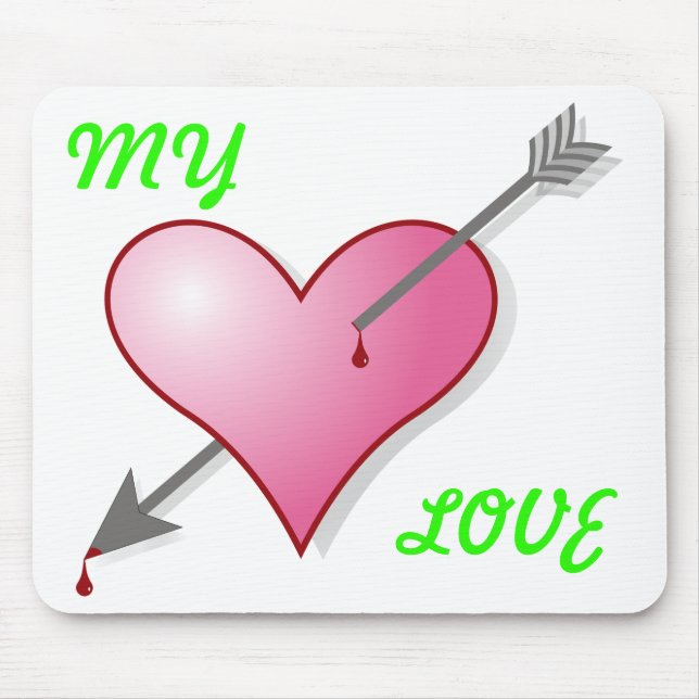 Meine Liebe rosa Heart Arrow Mousepad (Vorne)