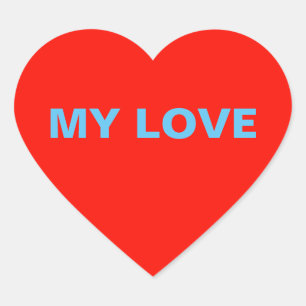 Meine Liebe Rotes Herz Herz-Aufkleber