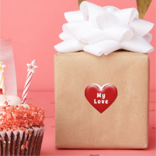 Meine Liebe Rotes Herz Herz-Aufkleber