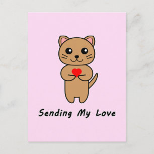 Meine Liebe senden - Rosa Hintergrund (Vertikal) Postkarte