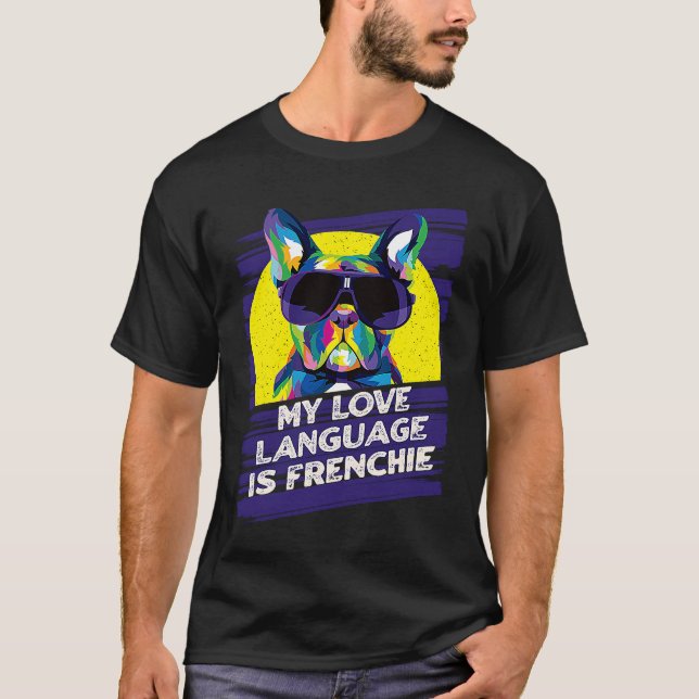 Meine Liebe Sprache ist Französisch Rescue Dog Fra T-Shirt (Vorderseite)