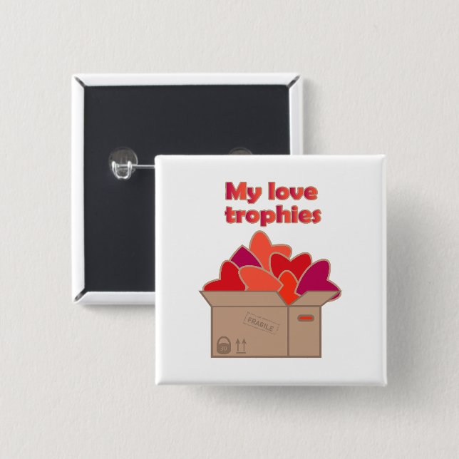 Meine Liebe-Trophäen in Schachtel voller Valentinh Button (Vorne & Hinten)
